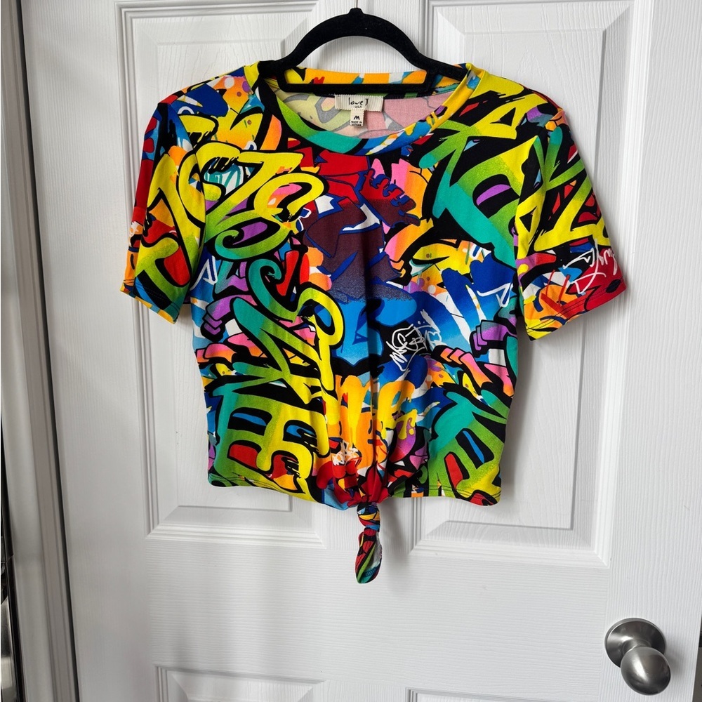 Love J Colorful Graffiti Women’s Tee & Short Set